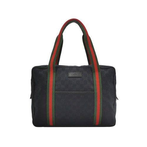 Gucci Leather and Canvas Striped Tote Bag 250302781086810