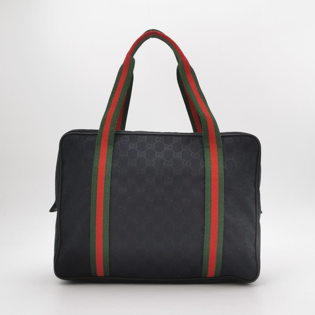 Gucci Leather and Canvas Striped Tote Bag 250302781086810