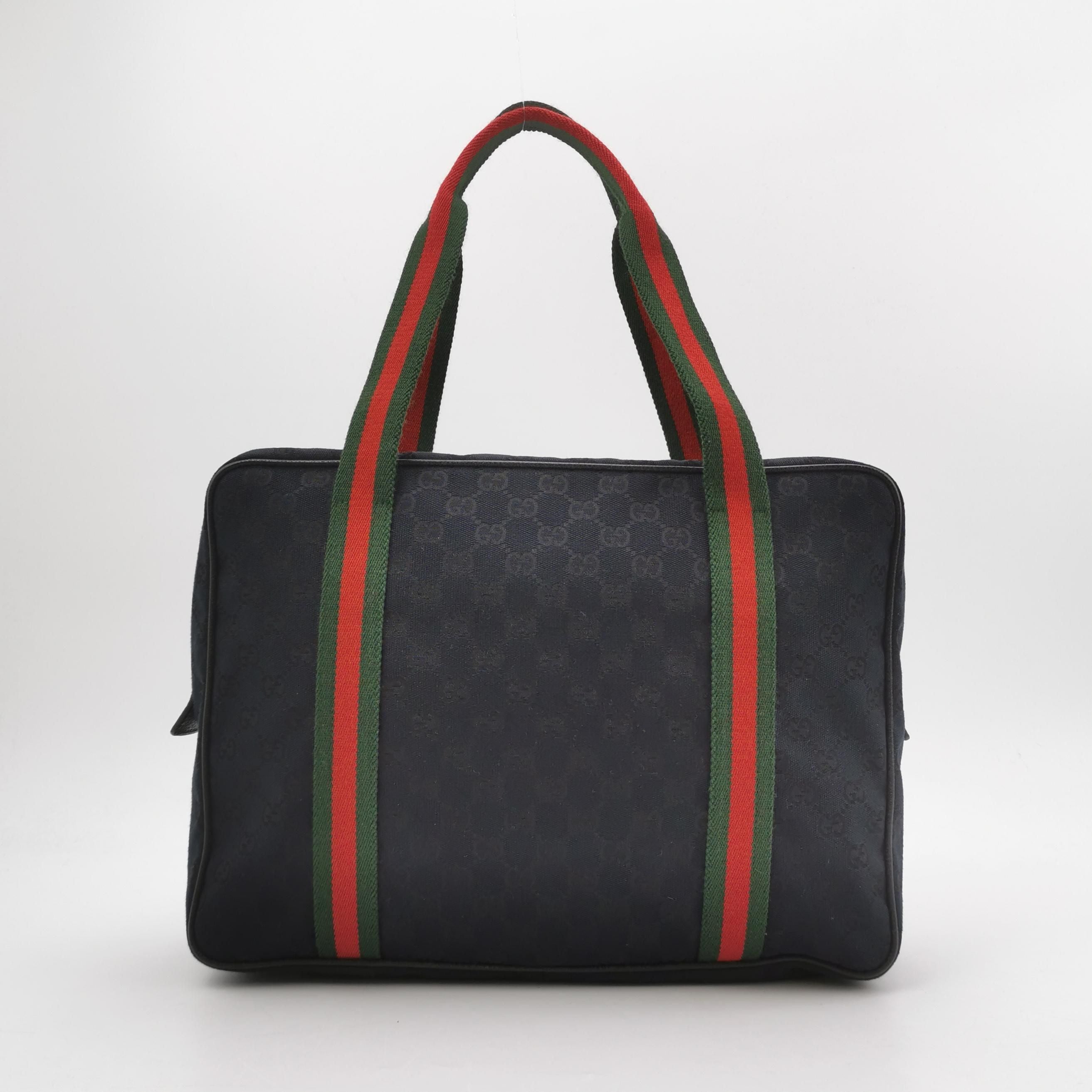 Gucci Leather and Canvas Striped Tote Bag 250302781086810