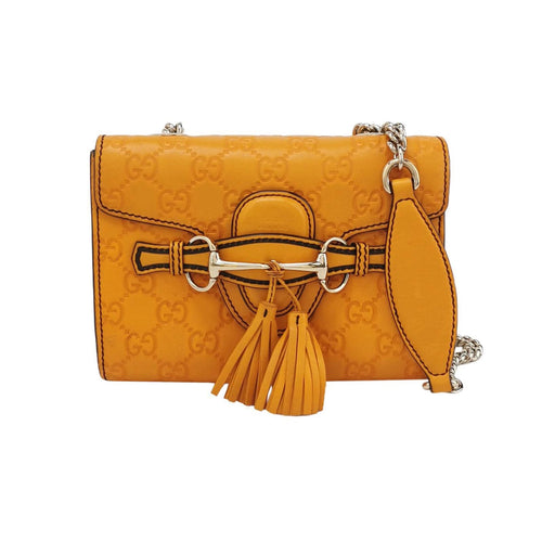 Gucci Emily Mini Leather GG Embossed Tassel Horsebit Crossbody Shoulder Bag 250302781086933