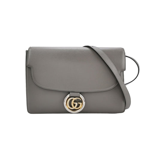 Gucci GG Ring Leather Solid Shoulder Bag 250302781086661