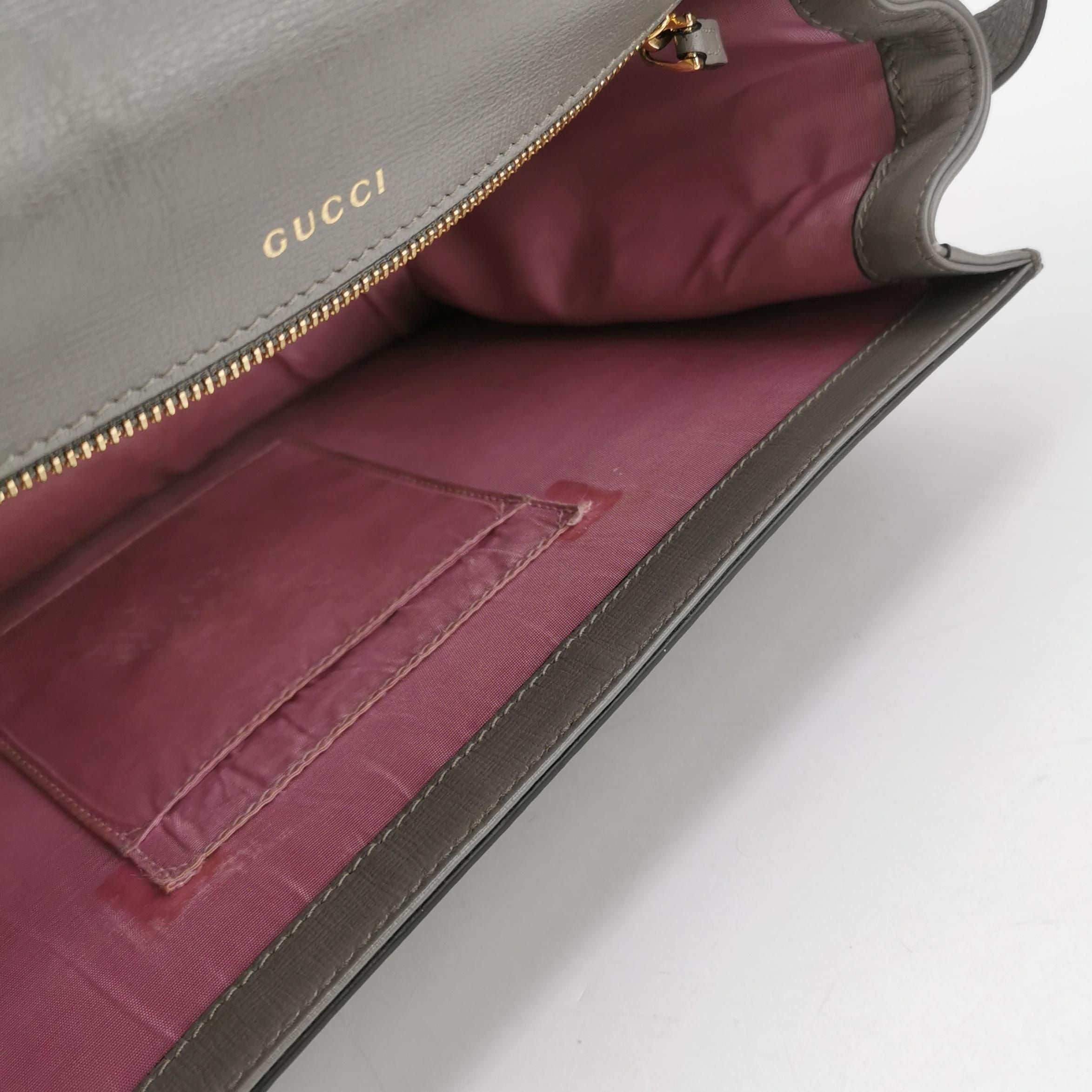 Gucci GG Ring Leather Solid Shoulder Bag 250302781086661