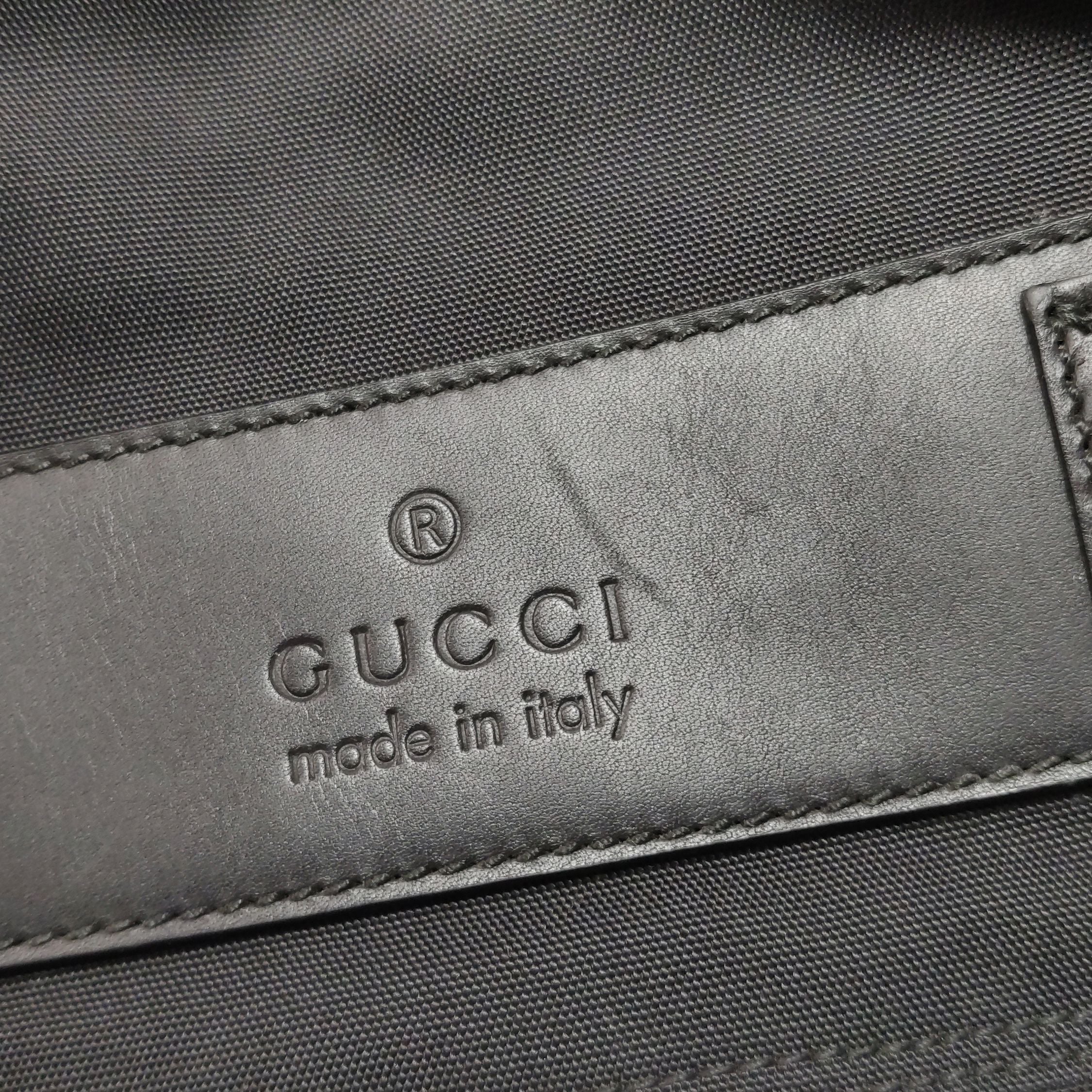 Gucci Leather Nylon Solid Logo Studded Crossbody Bag 250303781089394