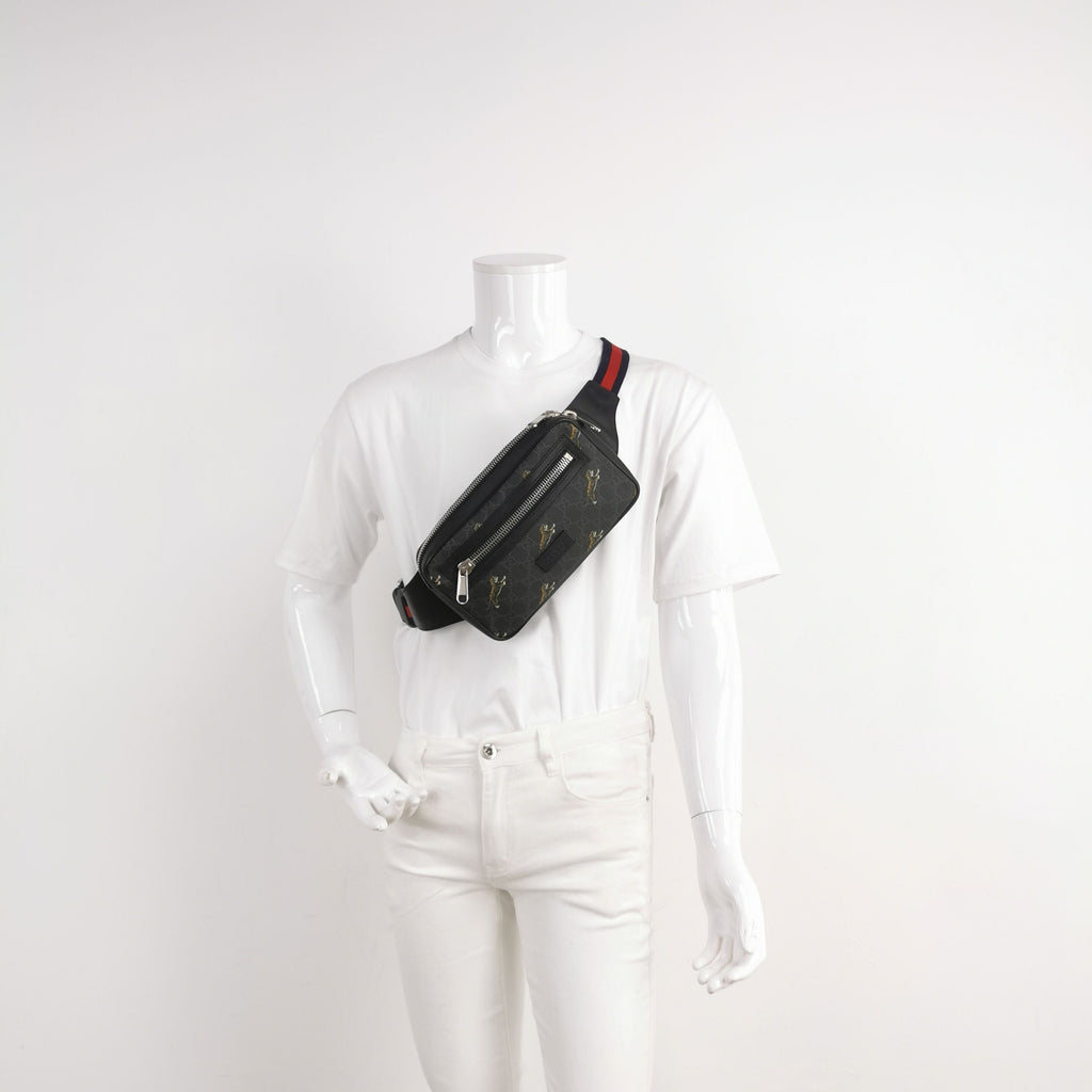 Gucci Belt Bag Leather Double G Monogram Tiger Pattern Waist Bag Chest Bag 250302781087658