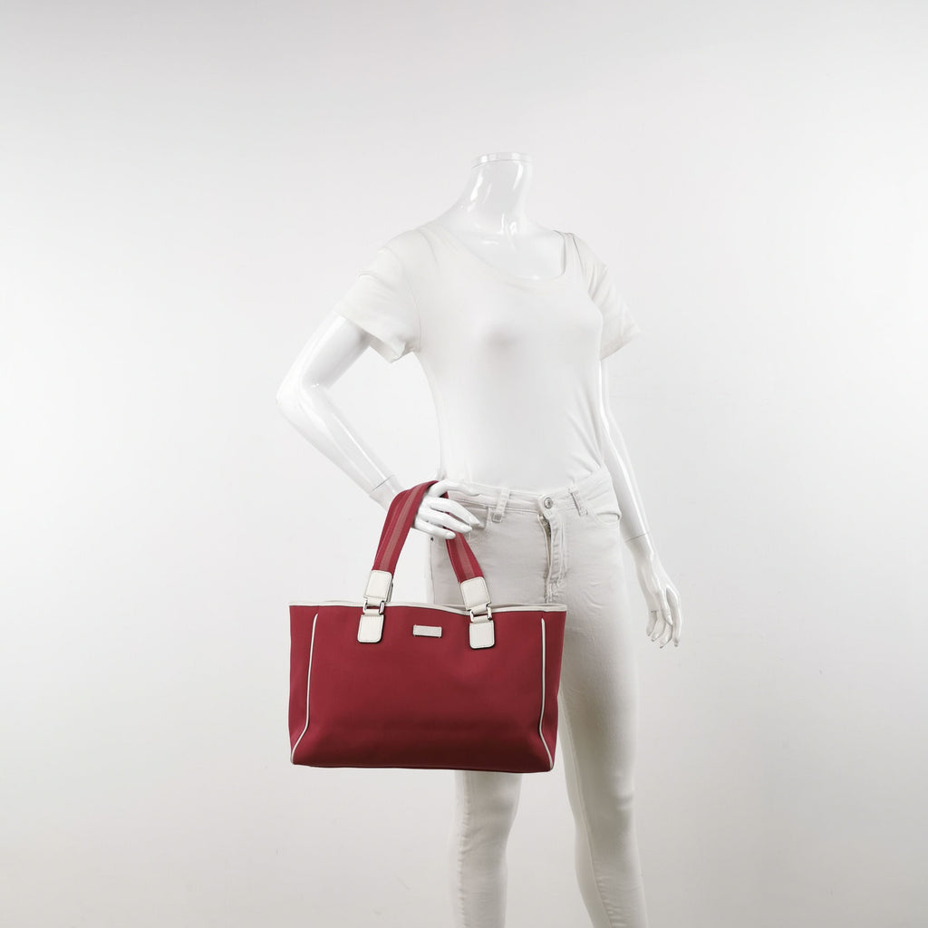 Gucci Leather and Nylon Logo Tote Bag 250228781084285