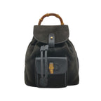 Gucci Suede Bamboo Handle Backpack 250221781073564