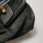 Gucci Suede Bamboo Handle Backpack 250221781073564