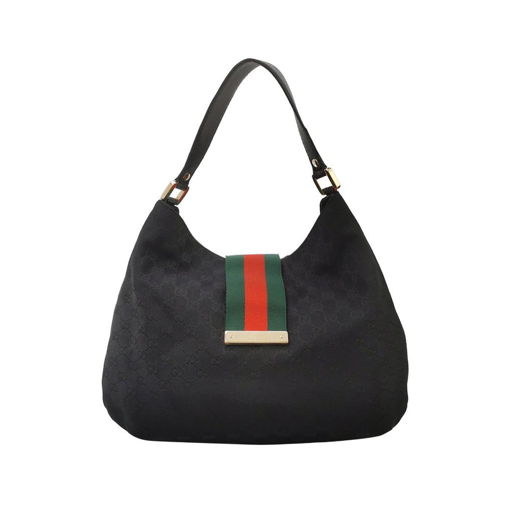 Gucci Leather and Canvas GG Logo Shoulder Bag 250224781078621