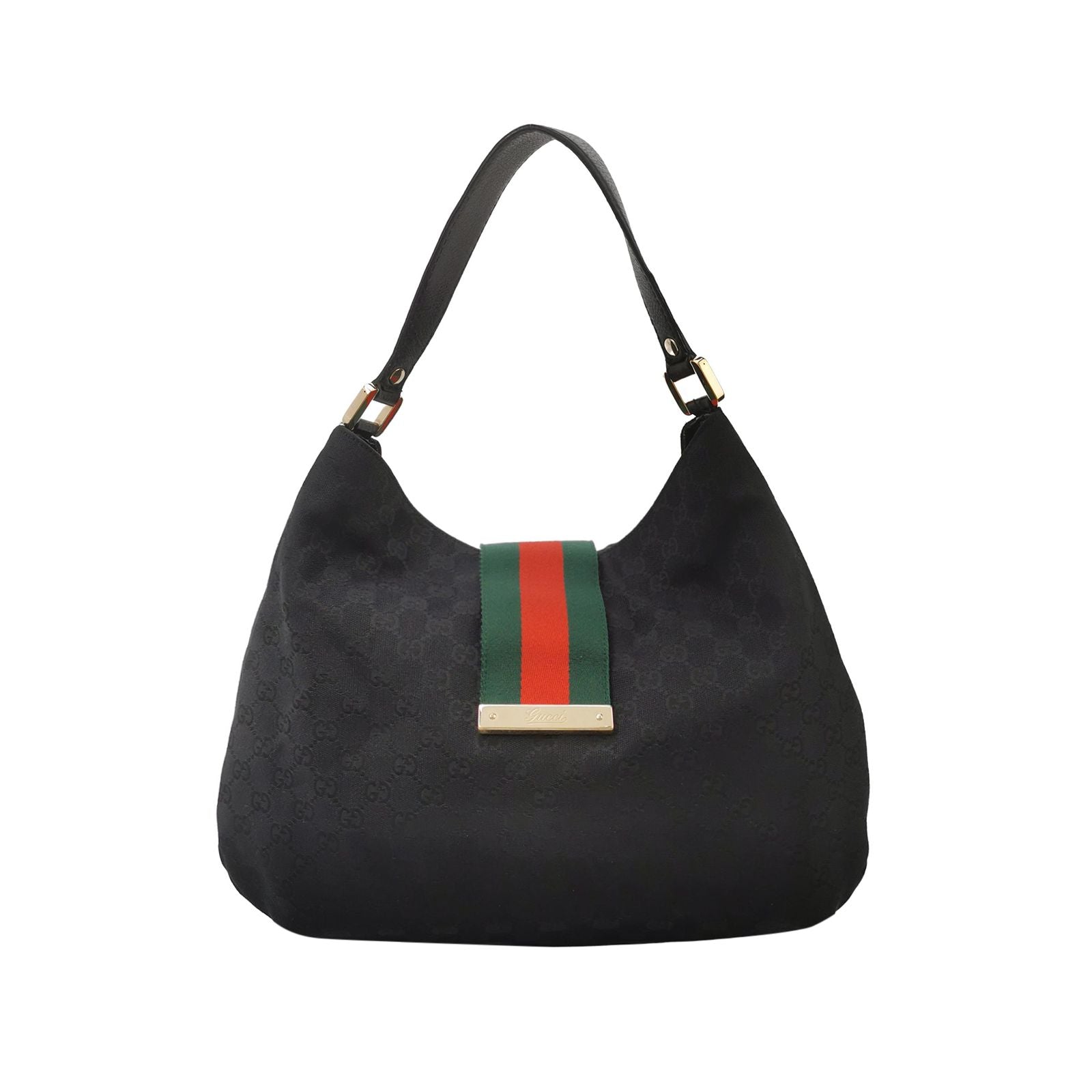 Gucci Leather and Canvas GG Logo Shoulder Bag 250224781078621