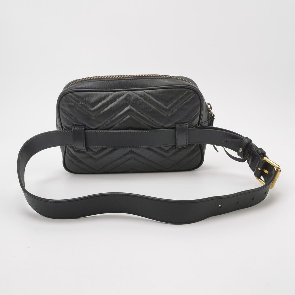 Gucci GG Marmont Leather Solid Quilted Double G Logo Waist Bag Chest Bag 250225781079285