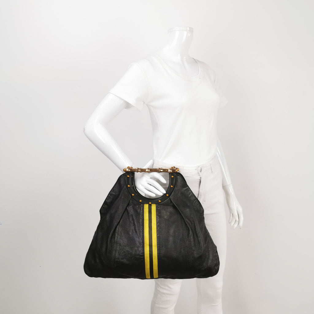 Gucci Lambskin Color Block Striped Handbag 250228781084907