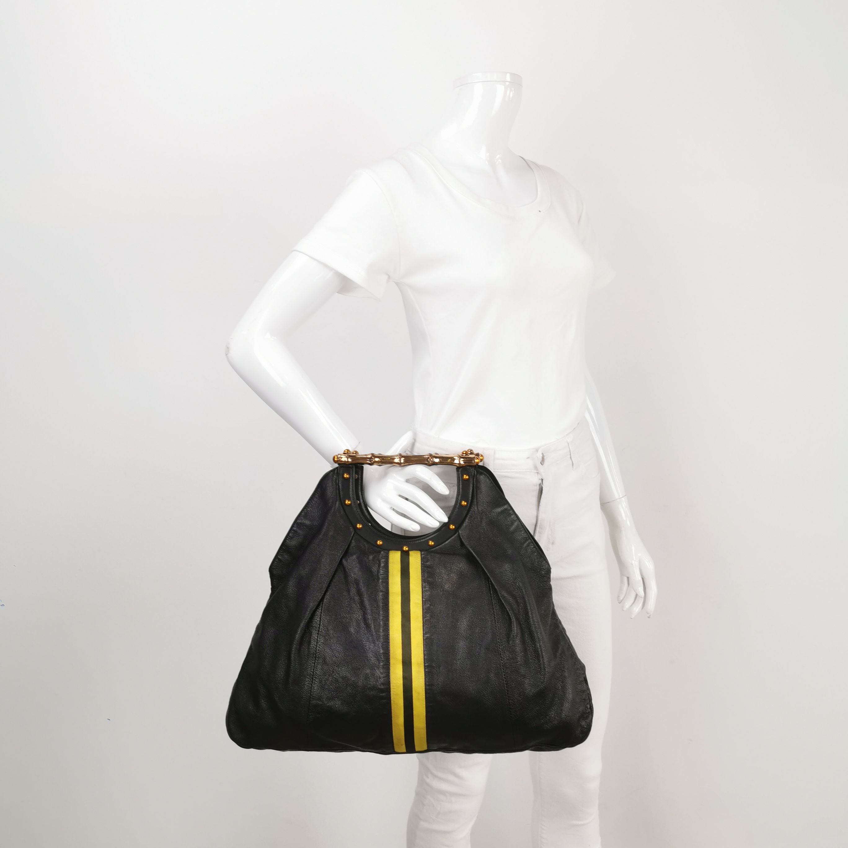 Gucci Lambskin Color Block Striped Handbag 250228781084907