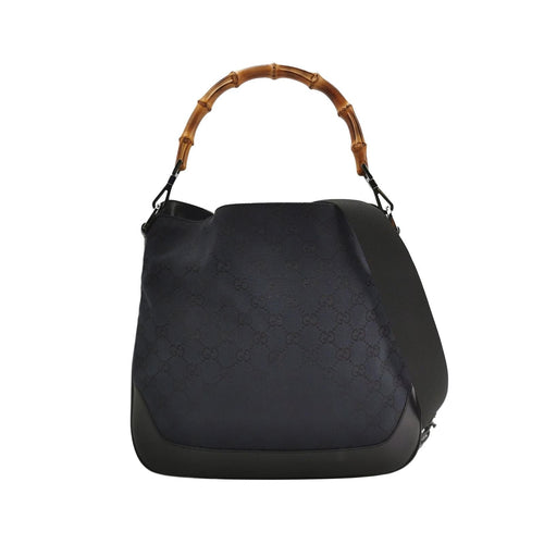 Gucci GG Canvas and Leather Bamboo Handle Shoulder Bag 250226781080937