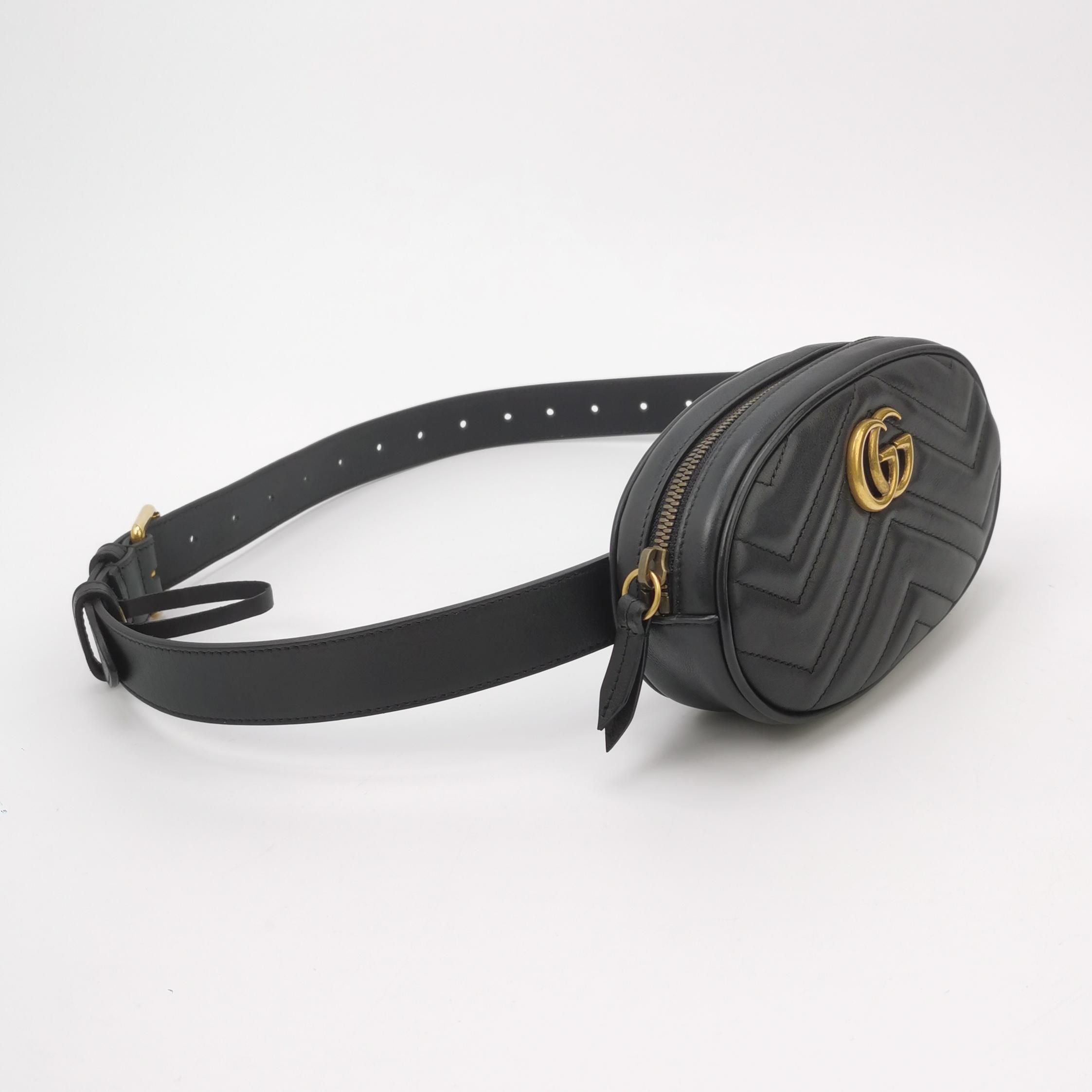 Gucci GG Marmont Small Leather V-Pattern Quilted Double G Logo Waist Bag Chest Bag 250226781081482