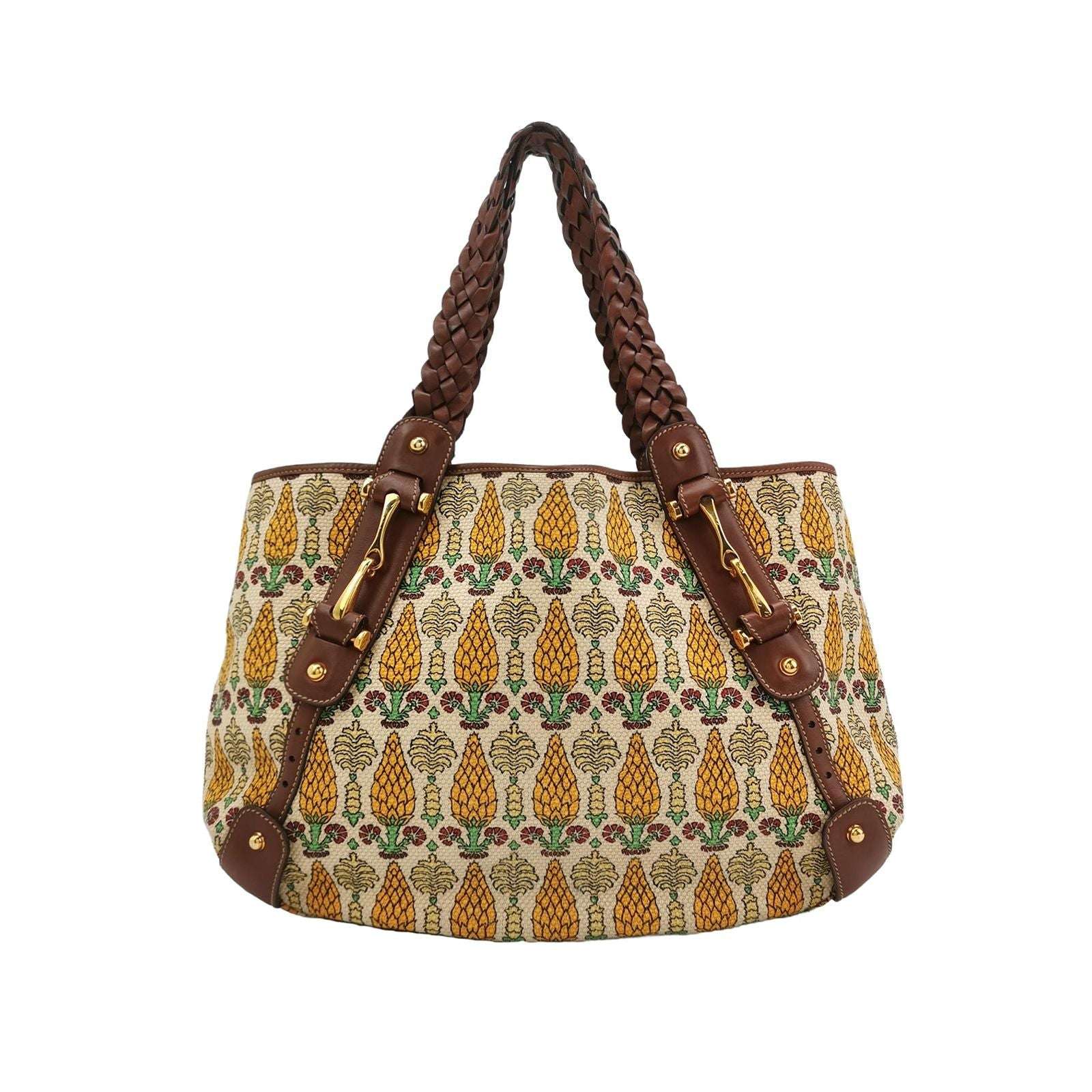 Gucci Pelham Leather Pineapple Print Horsebit Detail Shoulder Bag 027852800462