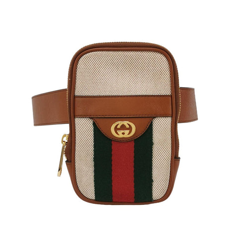 Gucci GG Canvas and Leather Waist Bag 027852800151