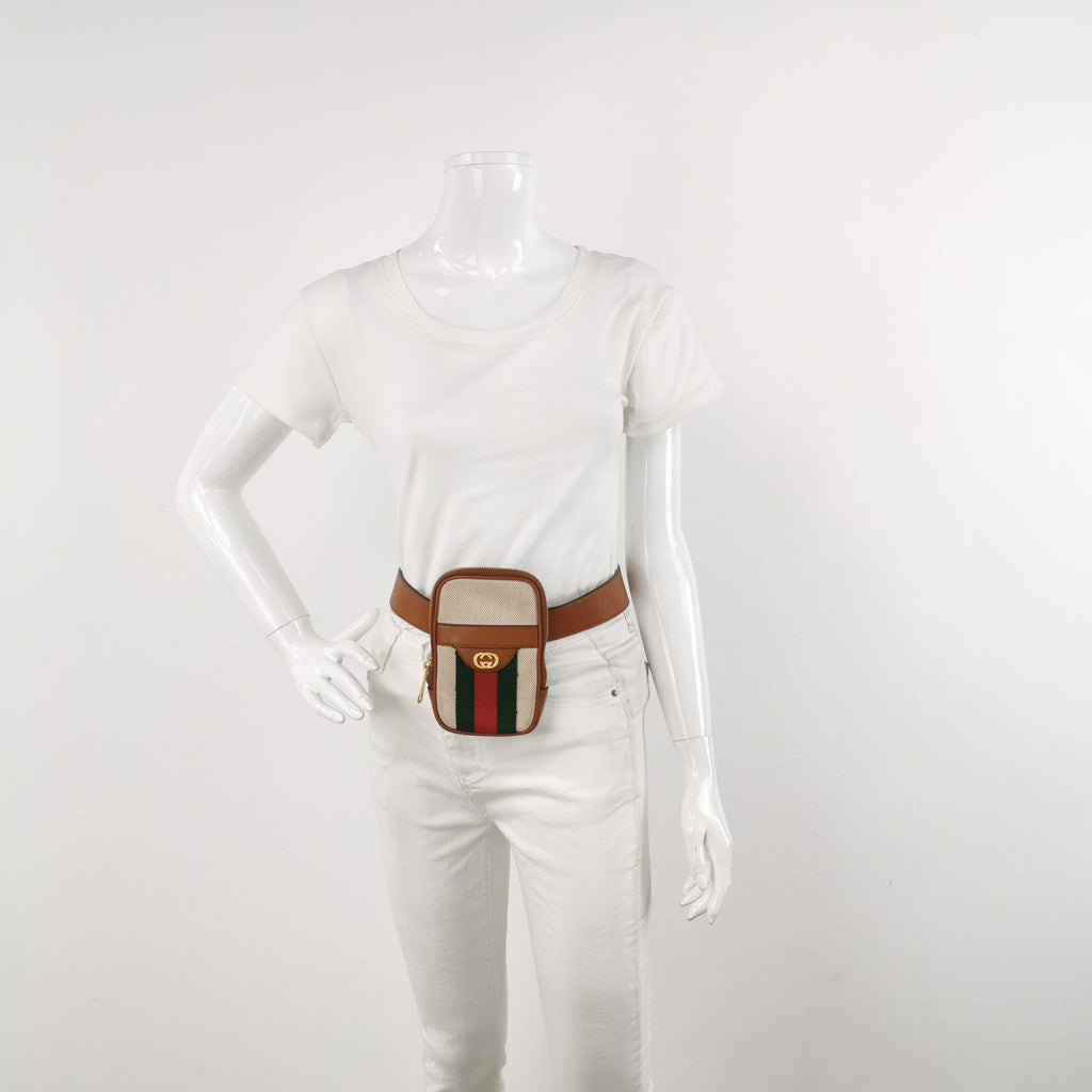 Gucci GG Canvas and Leather Waist Bag 027852800151