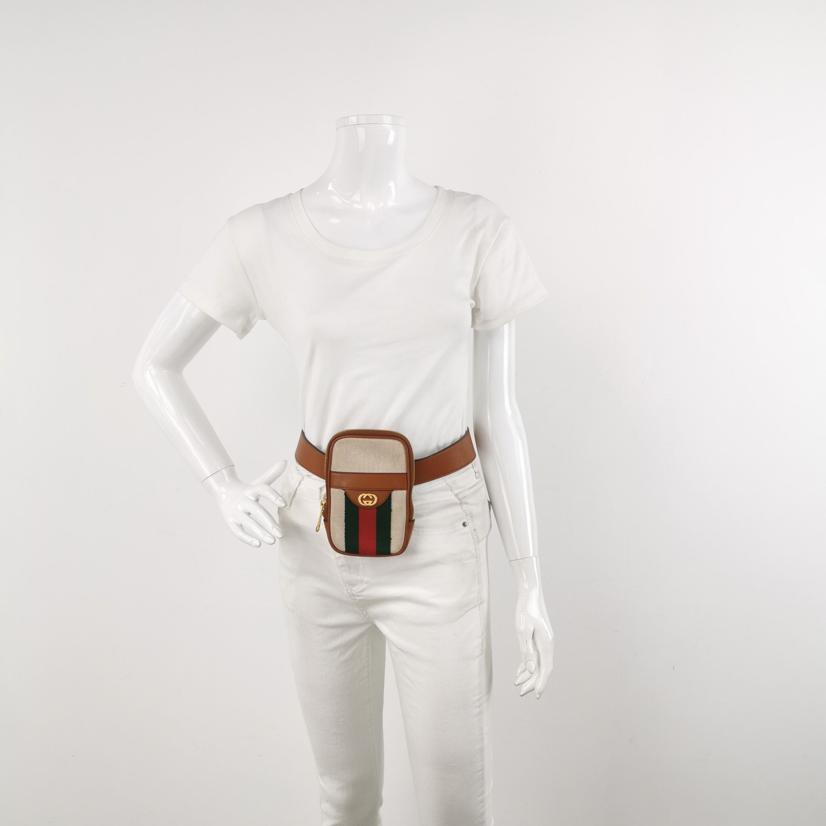 Gucci GG Canvas and Leather Waist Bag 027852800151