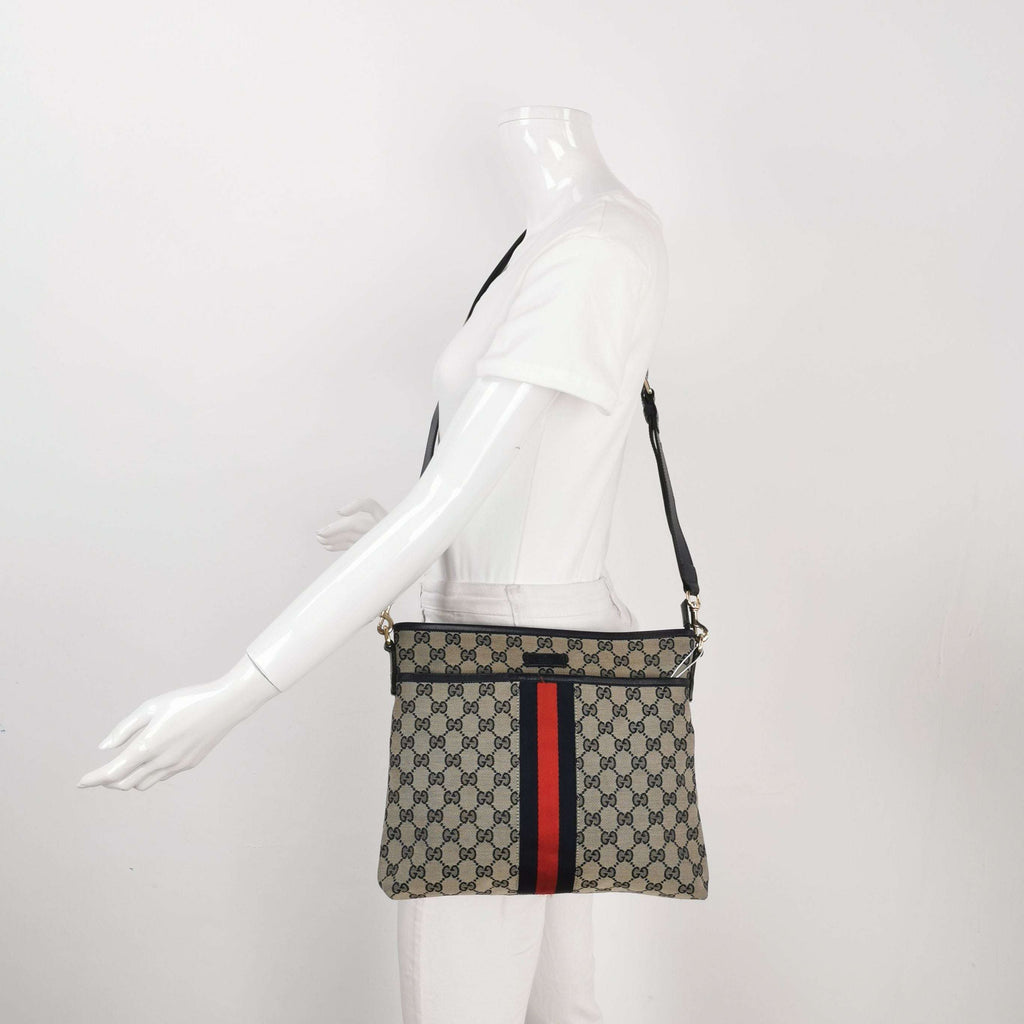 Gucci GG Canvas and Leather Shoulder Bag 250225781078905