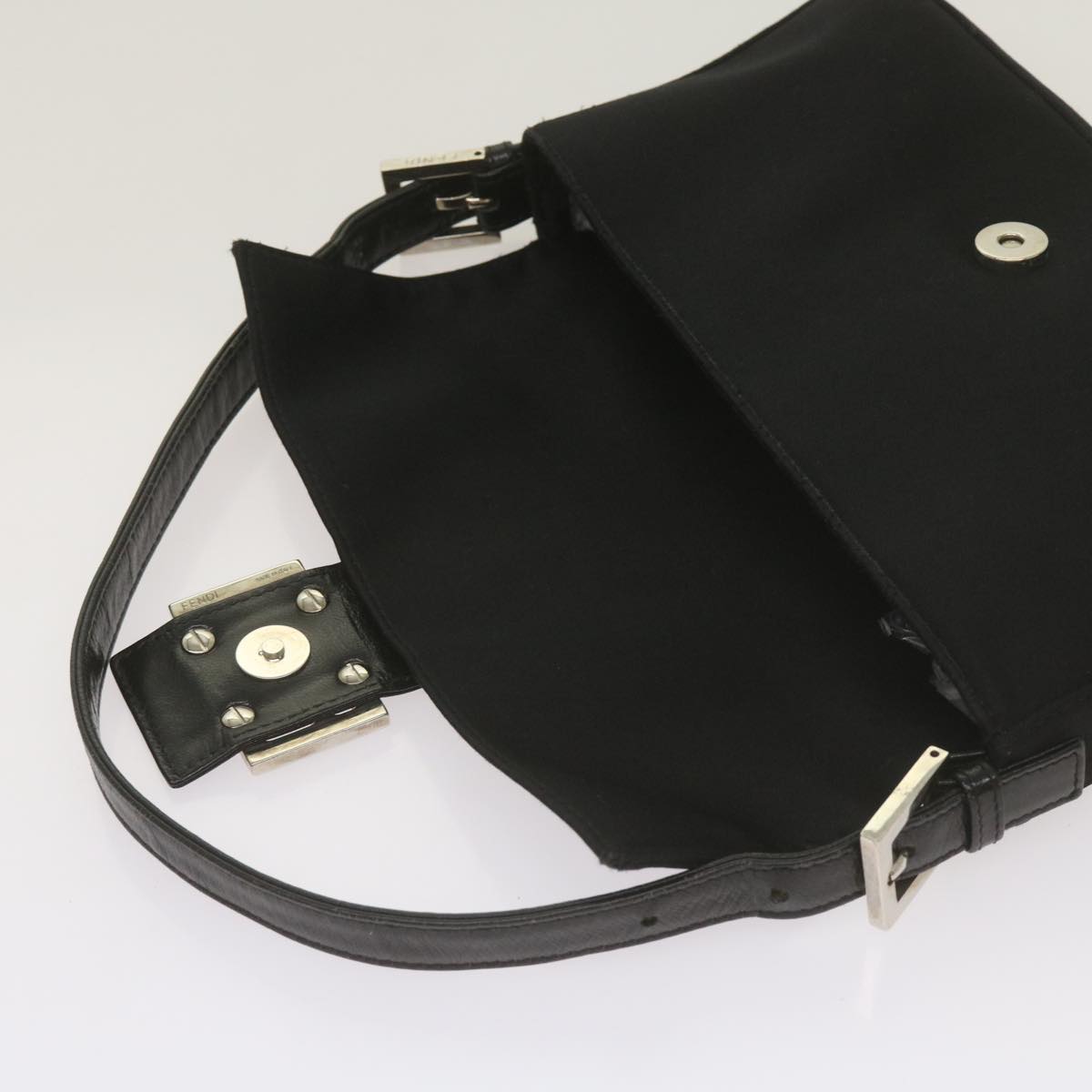 FENDI Mamma Baguette Shoulder Bag Nylon Black68214