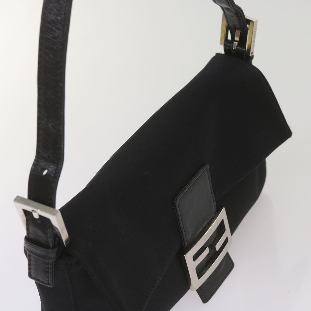 FENDI Mamma Baguette Shoulder Bag Nylon Black68214