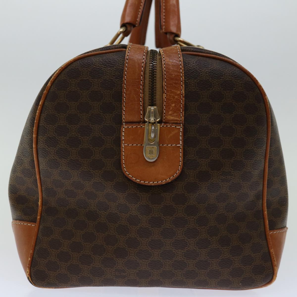 CELINE Macadam Canvas Boston Bag PVC Brown Auth 68239