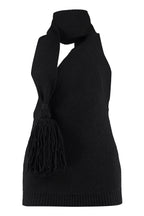 BOTTEGA VENETA One-Shoulder Knit Top with Pussy-Bow Collar