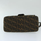 FENDI Zucca Canvas Mamma Baguette Shoulder Bag Black Brown68265