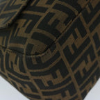FENDI Zucca Canvas Mamma Baguette Shoulder Bag Black Brown68265