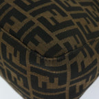 FENDI Zucca Canvas Mamma Baguette Shoulder Bag Black Brown68265
