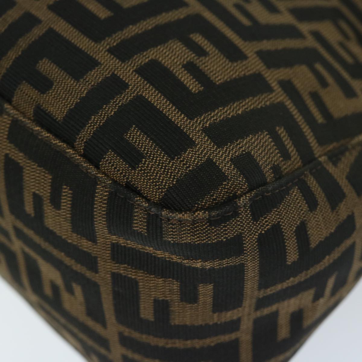 FENDI Zucca Canvas Mamma Baguette Shoulder Bag Black Brown68265