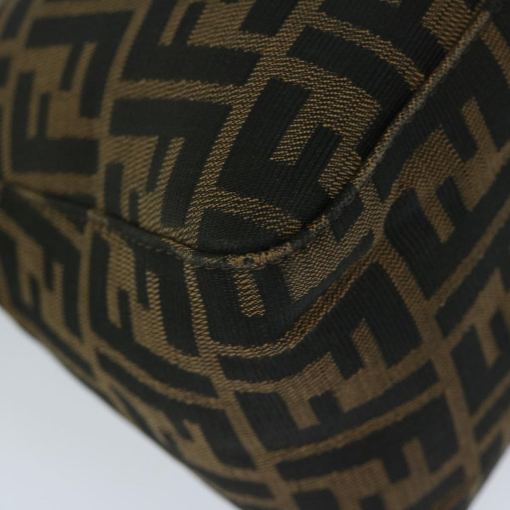 FENDI Zucca Canvas Mamma Baguette Shoulder Bag Black Brown68265