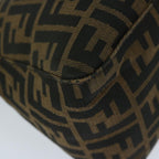 FENDI Zucca Canvas Mamma Baguette Shoulder Bag Black Brown68265