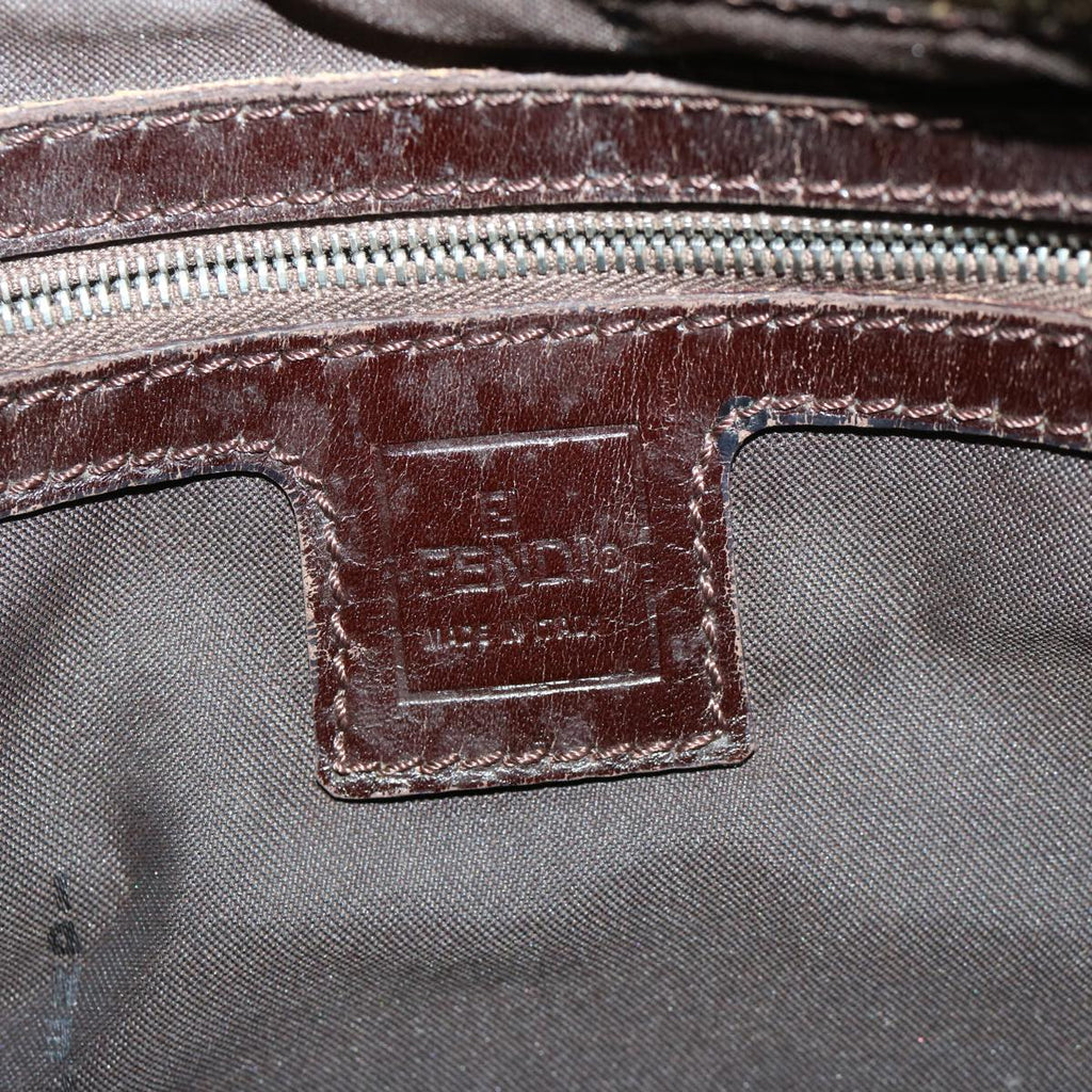 FENDI Zucca Canvas Mamma Baguette Shoulder Bag Black Brown68265