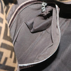 FENDI Zucca Canvas Mamma Baguette Shoulder Bag Black Brown68265