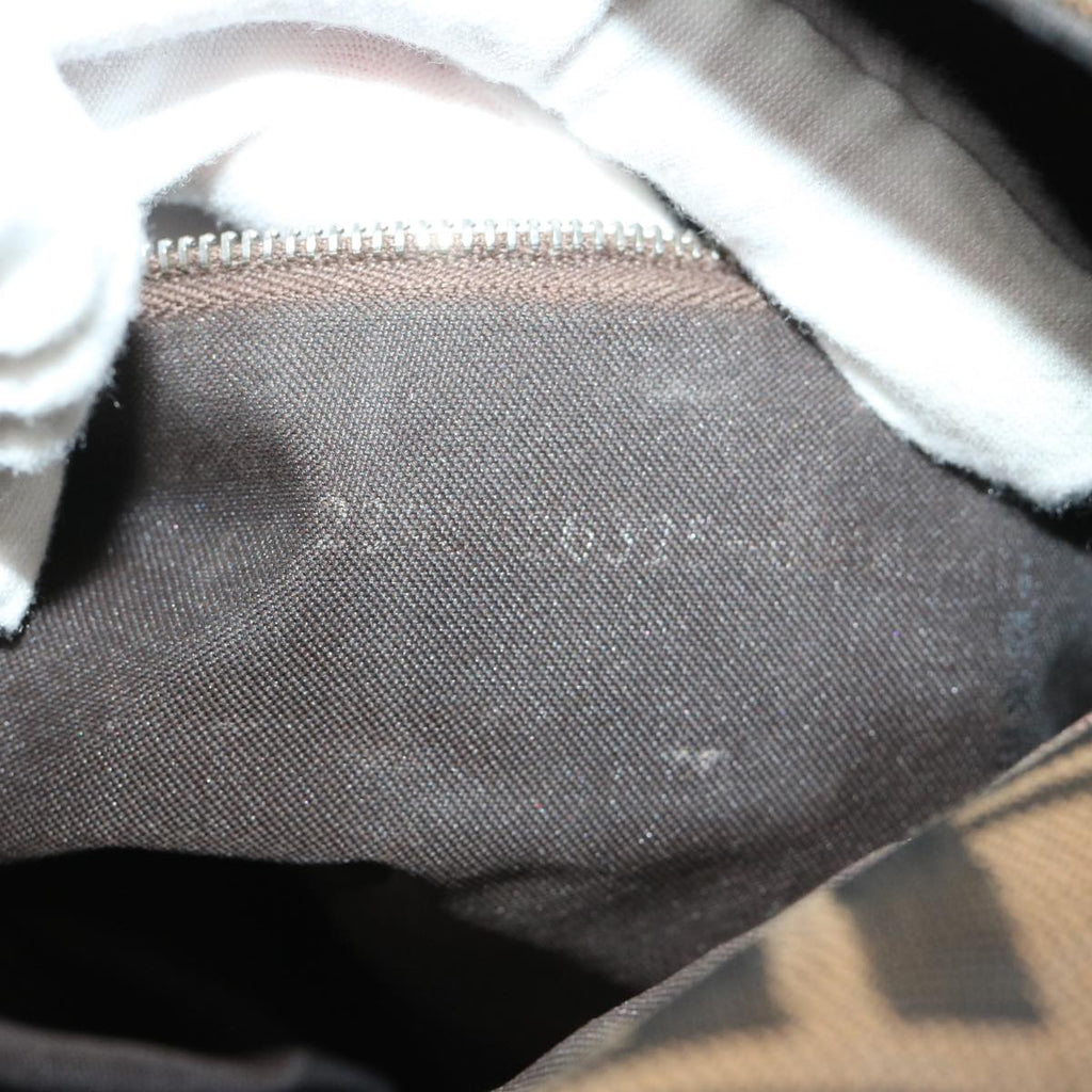 FENDI Zucca Canvas Mamma Baguette Shoulder Bag Black Brown68265