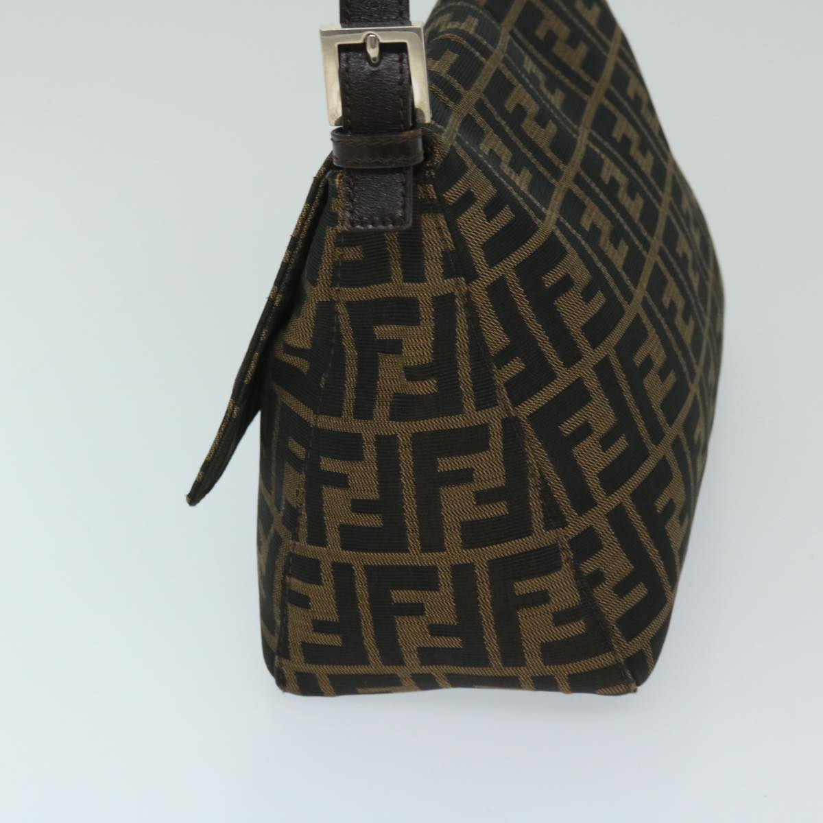 FENDI Zucca Canvas Mamma Baguette Shoulder Bag Black Brown68265