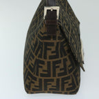 FENDI Zucca Canvas Mamma Baguette Shoulder Bag Black Brown68265