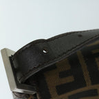 FENDI Zucca Canvas Mamma Baguette Shoulder Bag Black Brown68265