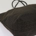 FENDI Zucchino Canvas Tote Bag Brown Black68286