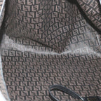 FENDI Zucchino Canvas Tote Bag Brown Black68286