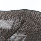 FENDI Zucchino Canvas Tote Bag Brown Black68286