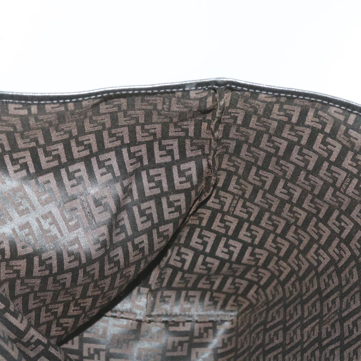 FENDI Zucchino Canvas Tote Bag Brown Black68286