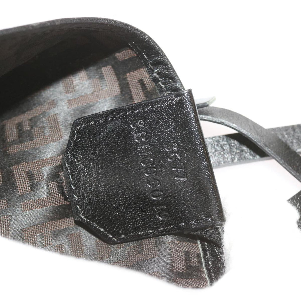 FENDI Zucchino Canvas Tote Bag Brown Black68286