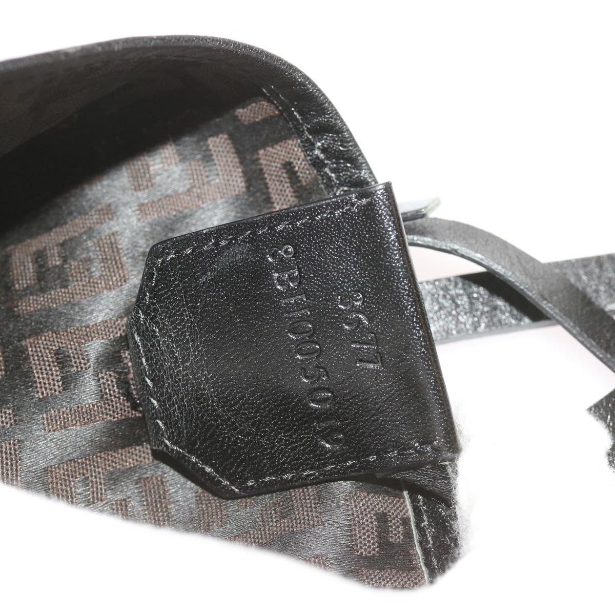FENDI Zucchino Canvas Tote Bag Brown Black68286
