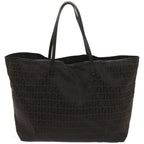 FENDI Zucchino Canvas Tote Bag Brown Black68286