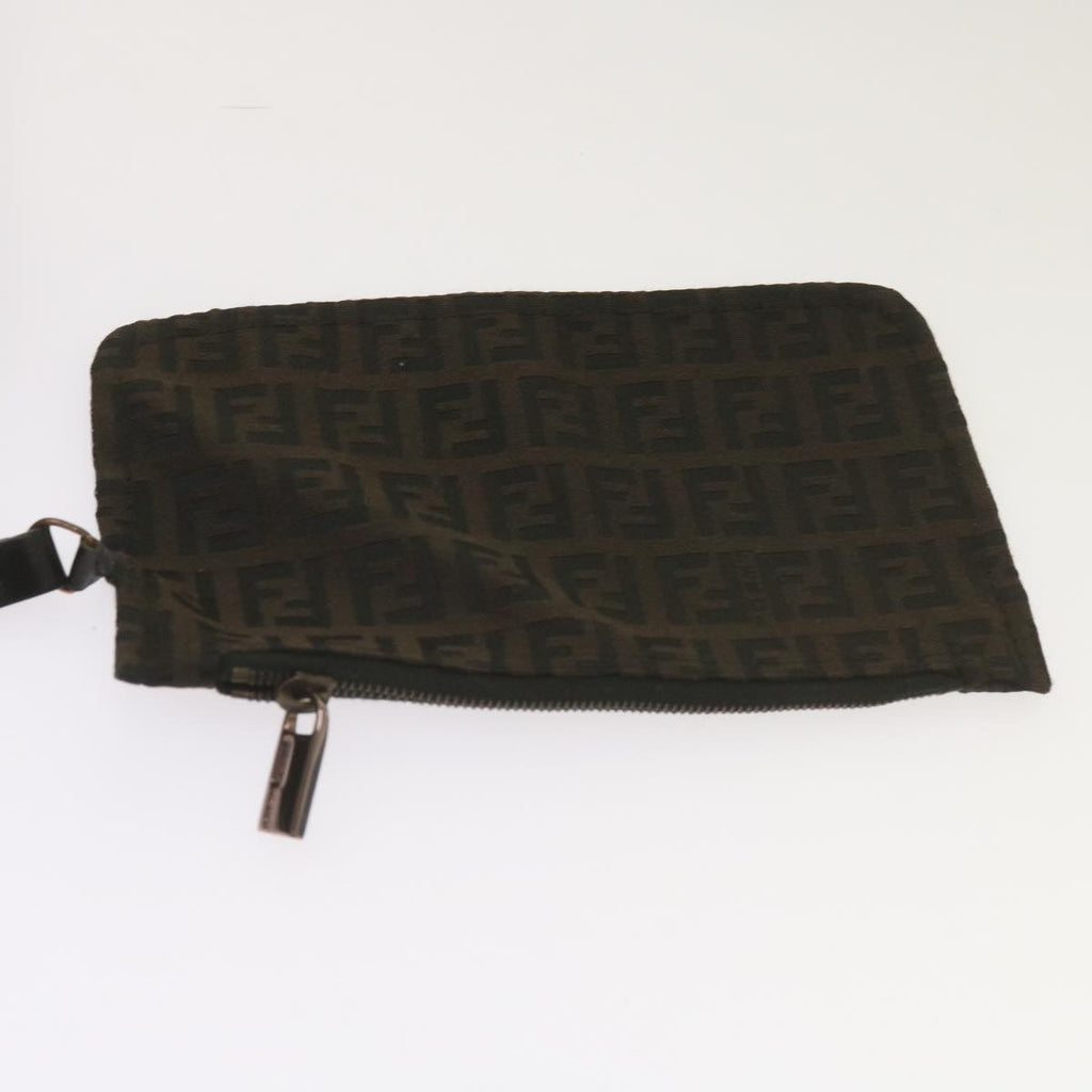 FENDI Zucchino Canvas Tote Bag Brown Black68286