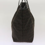 FENDI Zucchino Canvas Tote Bag Brown Black68286
