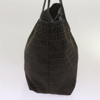 FENDI Zucchino Canvas Tote Bag Brown Black68286