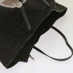 FENDI Zucchino Canvas Tote Bag Brown Black68286
